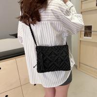 Bolso De Hombro Boho Chic Hecho a Mano Para Mujer Algodón Tejido Con Cierre De Cremallera Y Detalles De Borla Bolso De Playa Para Viajes Y Salidas Casuales - details 4