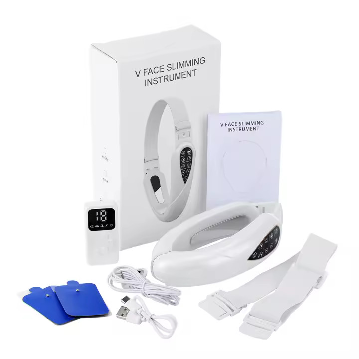 Dispositivo de adelgazamiento facial vibratorio EMS con control remoto, dispositivo de belleza inteligente de masaje facial en V, artefacto de adelgazamiento facial de cinco modelos - 1