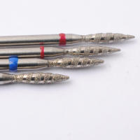 2Pc Tornado Flame Diamante Broca De Uñas Accesorios De Perforación Rotatoria Herramientas De Corte De Uñas Espiral De Acero Inoxidable - details 3