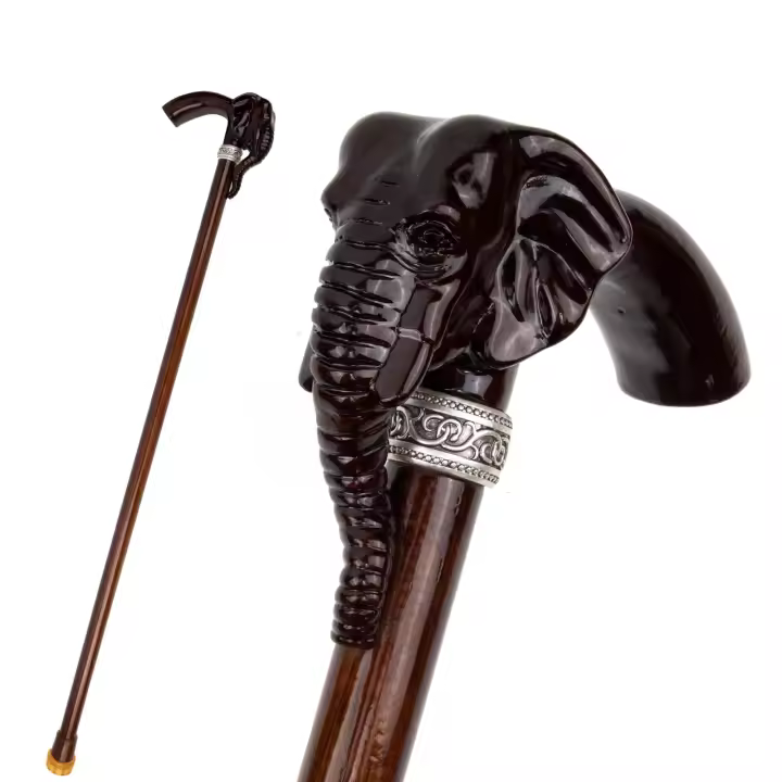 Bastón De Madera De Elefante Individual Moda Caminante Decorativo Para Fiesta De Disfraz Cospaly Halloween Mace Varita 92cm - 1