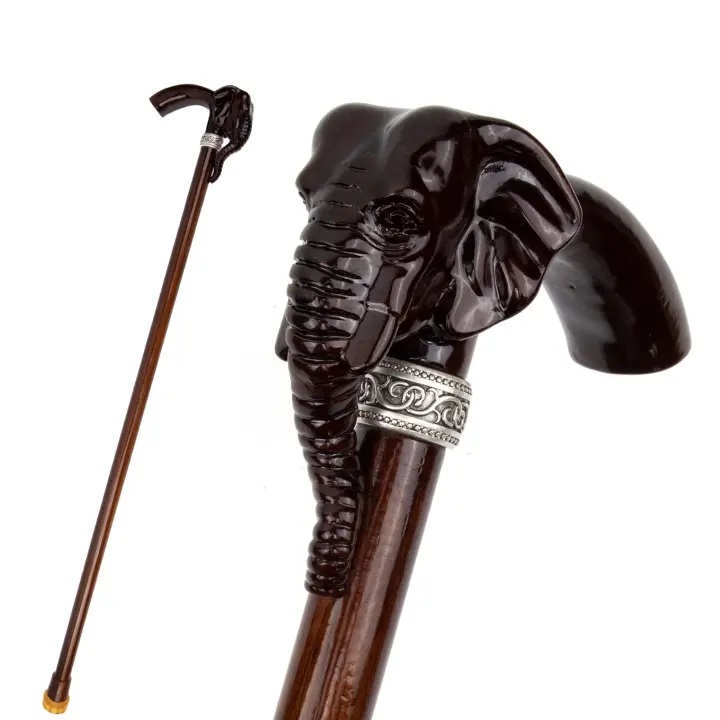 Bastón De Madera De Elefante Individual Moda Caminante Decorativo Para Fiesta De Disfraz Cospaly Halloween Mace Varita 92cm - 1