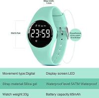 Reloj Green Claro para niños, Reloj digital para adolescentes with Alarma/Reloj/Agua resistant to, Gift para niños y niñas de 5 A 15 años - details 0