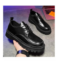 Zapatos De Cuero Para Hombre Estilo Británico Verano/Otoño Con Cordones Casual Plataforma Antideslizante Punta Redonda Zapatillas Hombre - details 10