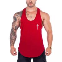 Camiseta De Gimnasio Para Hombres Personalizada Con Estampado De Cruz Malla Transpirable Secado Rápido Deporte Musculoso Estilo Y-Back En Poliéster Para Todas Las Estaciones - details 9
