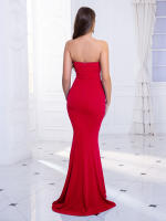 Vestido De Noche Largo Sin Mangas Y Espalda Descubierta Ajustado Hasta El Suelo Para Bodas Y Fiestas De Compromiso Rojo Azul - details 8