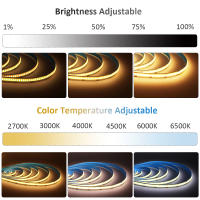 Tira De LED COB Flexible 12V 24V 608leds/m Dual Blanco WW CW NW 2700-6000K Dimmable Iluminación Lineal Decorativa Para Sala De Estar - details 2