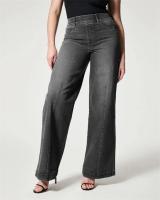 Jeans De Pierna Ancha Para Mujer Con Cintura Elástica Moda Chic Pantalones Casuales Cómodos Para Comerse Casualidad Denim - details 5