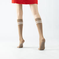Calcetines De Yoga Para Mujer Antideslizantes Con Rayas Algodón Fitness Zumba Aeróbicos Pilates Deportes Interior Talla Calf-High - details 10