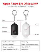 Llavero De Alarma Personal SOS Para Niñas Ancianas Con Botón De Panico Y Desplazamiento Fuerte Alerta De 130 DB Para Seguridad - details 13
