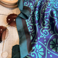 Pañuelo De Seda Lujo Para Mujer 180x90cm Esponjoso Y Suave Para Verano Bolero De Playa Estilo Bandana Fashion Para Damas - details 3
