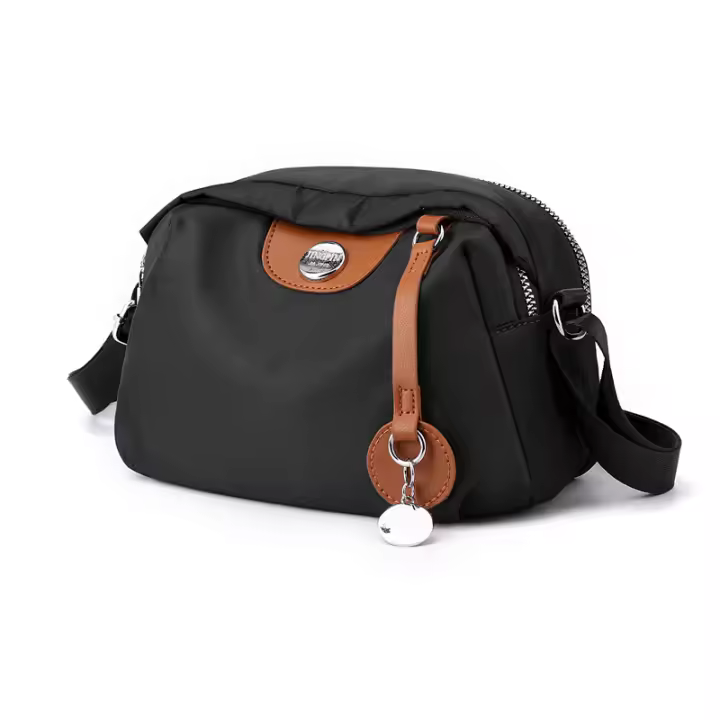 Nuevo Bolso de hombre de Nailon para Mujer, Bolso de Mensajero de gran capacidad con contraste de color simple y borde Cruzado, Bolso informal Más ligero para Madres de Mediana - 1