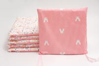 LALA - Juego de ropa de Cama para Cuna de Bebe, barandilla Anticolisión de Algodón de dibujos animados, Conejo Rosa 30*30, extraible y lavable. - details 6