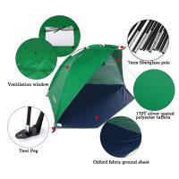 Carpa Ultraligera Para 2 Personas Protección UV Para Playa Pesca Picnic Parque Verano Sombra Refugio Carpa De Exterior - details 3