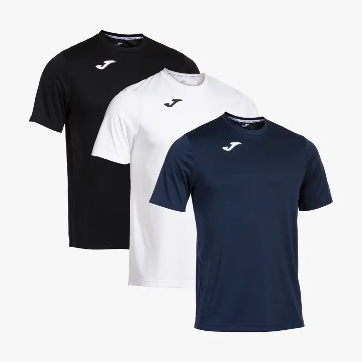 Pack de 3 Camisetas M/C Hombre Joma 100052 Marino, Blanco y Negro Transpirable - 1