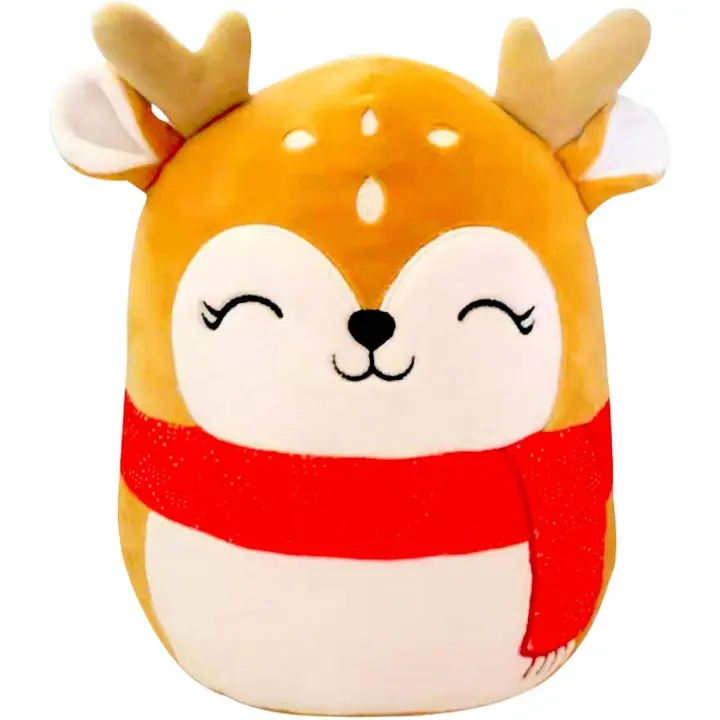 Peluche de reno navideño de 8 pulgadas, almohada de peluche de reno navideño, muñeco de peluche de algodón blando - 1
