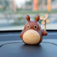Totoro De Madera Creativa Figura De Escritorio Decoración De Muñeco Aromaterapia Para Coche Insertión Floral Regalo - details 9