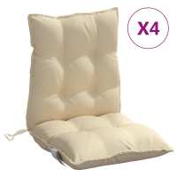 vidaXL Cojines para silla con respaldo bajo 4 uds tela Oxford Color Gris,  Crema,  Beige y mas Cojín Decorativo de Asiento Cojines de muebles de salon - details 0