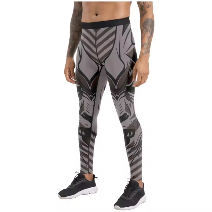 Pantalones De Compresión Para Hombres Absorción De Humedad Secado Rápido Entrenamiento Maratón Deportes Polyester - 1
