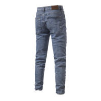Pantalones rectos microelásticos informales de moda lavados de mezclilla personalizados para hombres nuevos de primavera y otoño - details 6