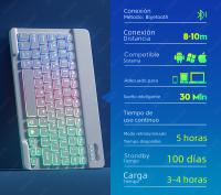 Teclado Inalámbrico Bluetooth Para Tablet Android iOS Windows Con Iluminación RGB Teclado Y Ratón Compatible Con iPad Y Teléfono - details 14