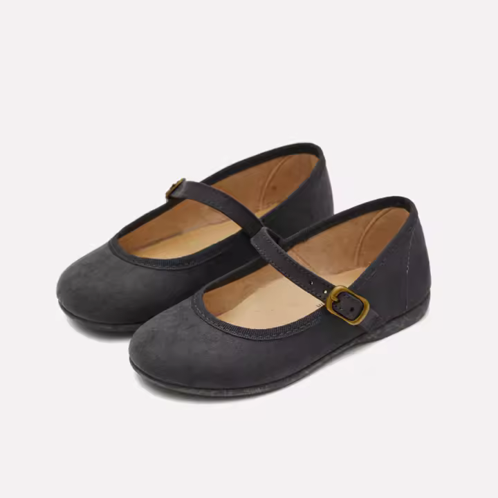 Batilas Merceditas Niña Serratex Gris Zapato Vestir Fabricación Española Hebilla - 1