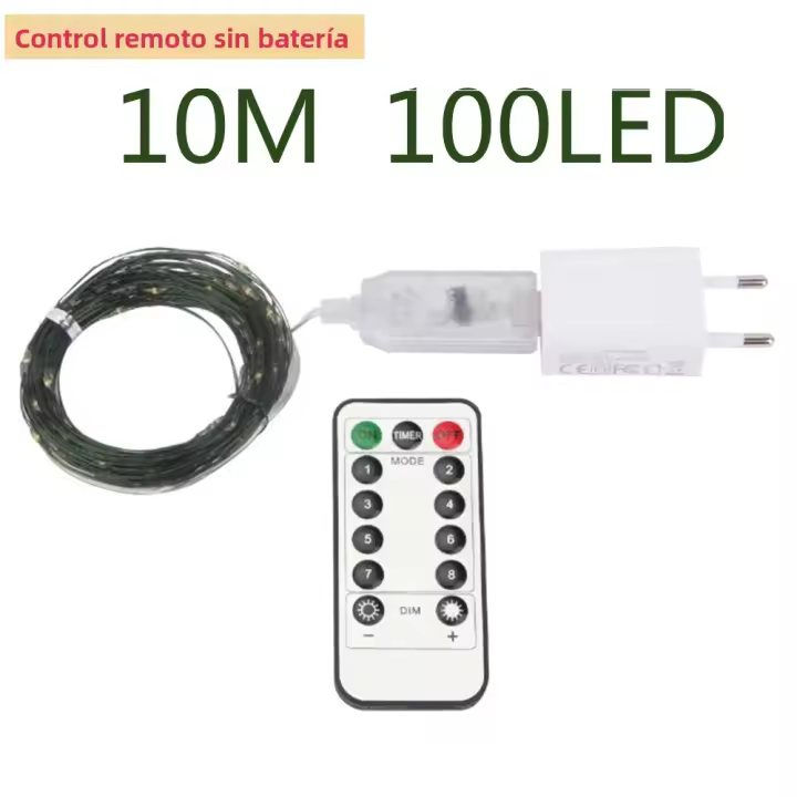 Cadena De Luces LED 100m Color Verde Alambre Para Decoración De Navidad Y Año Nuevo Adorno De Árbol De Navidad Y Calle Exterior - 1