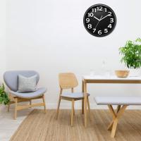 Reloj decorativo de cuarzo Silencioso sin Tictac, Gran Pantalla digital 3D, funciona con Pilas (Negro) - details 2