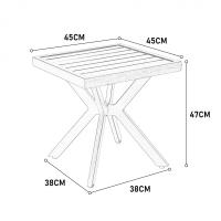 Mesa Auxiliar cuadrada de Aluminio de exterior para patio, Jardín, piscina, compañera de Interior, fácil de tener y resistente a la intemperie, gris oscuro - details 6