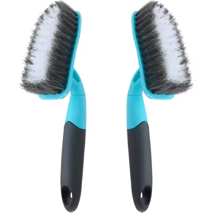 Paquete de 2 cepillos para limpieza con mango largo, cepillo medio firme para limpieza de baños - 1