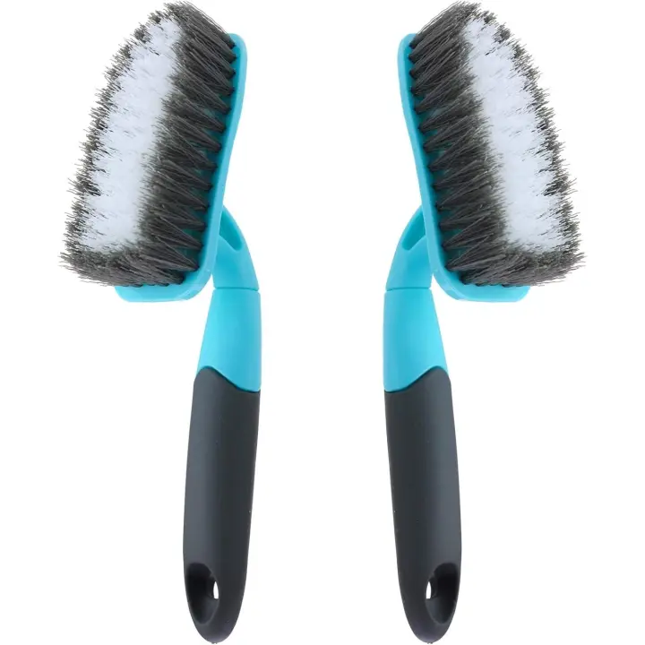 Paquete de 2 cepillos para limpieza con mango largo, cepillo medio firme para limpieza de baños - 1