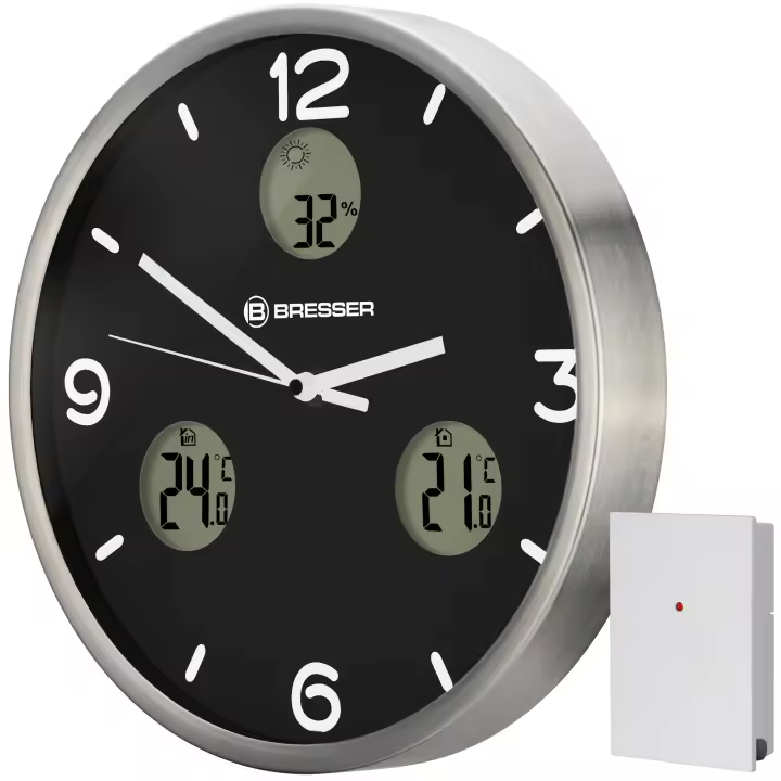 Reloj de pared MyTime IO NX Radio controlado con temperatura y humedad Medición - Diámetro de 30 cm - 1