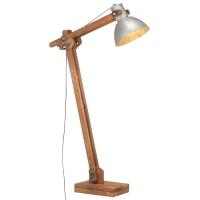 vidaXL Lámpara de pie madera maciza de mango E27 en color Negro/Plateado | diseño vintage industrial ideal para cocina salón comedor - details 1