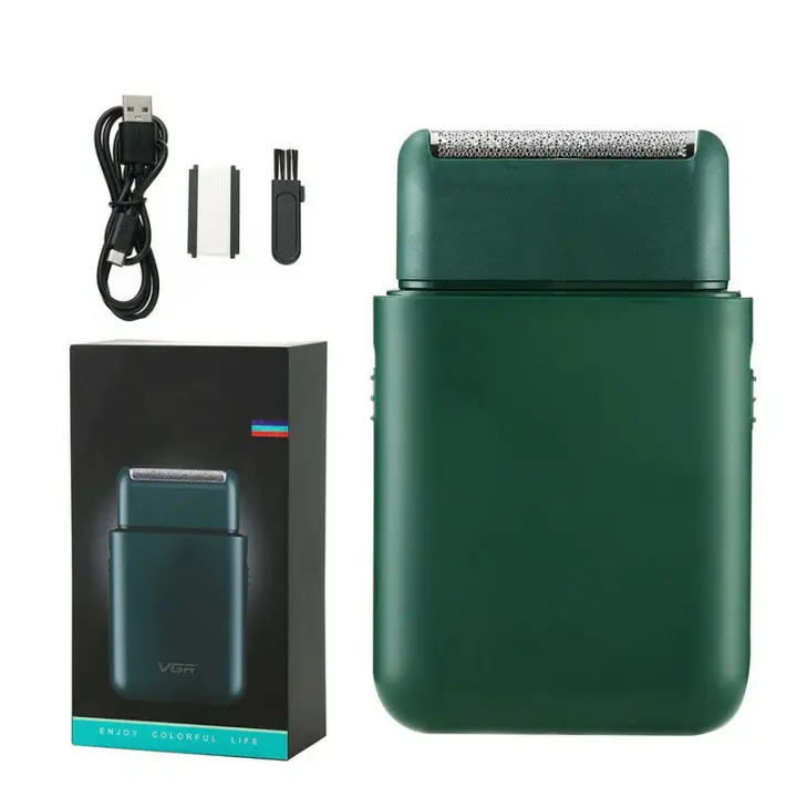 Cortadora de pelo eléctrica para hombres, cortadora de barba inalámbrica, mini afeitadora de barba portátil de viaje, cortadora recargable alternativa (verde) - 1