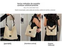 Bolso de paja, bolso tejido, bolso tote de mujer vintage imitación de caña, bolso de hombro y bandolera de diseño minoritario y moderno para mujer - details 9