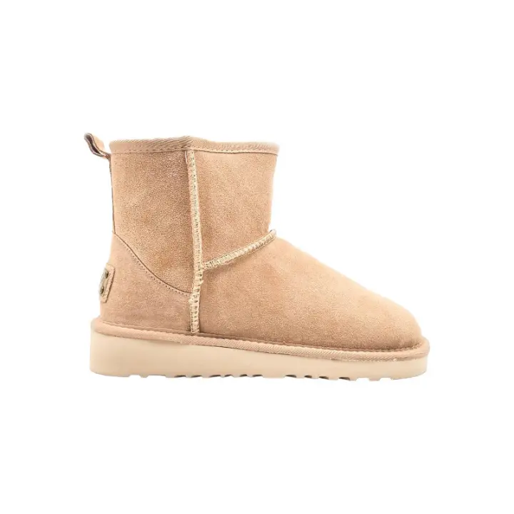botin piel velour con cuña goma forrado pelo - 1