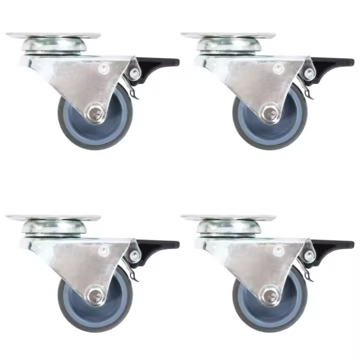 vidaXL Ruedas Dobles Giratorias con Frenos Dobles Diámetro 50mm Materiales Cantidad 4 unidades,  8 unidades,  12 unidades y mas - 1