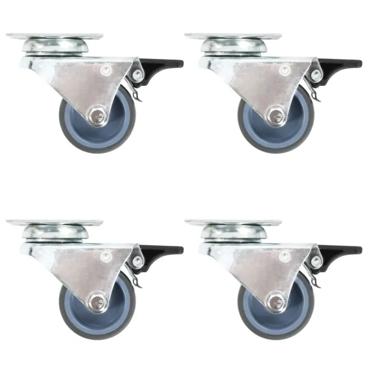 vidaXL Ruedas Dobles Giratorias con Frenos Dobles Diámetro 50mm Materiales Cantidad 4 unidades,  8 unidades,  12 unidades y mas - 1