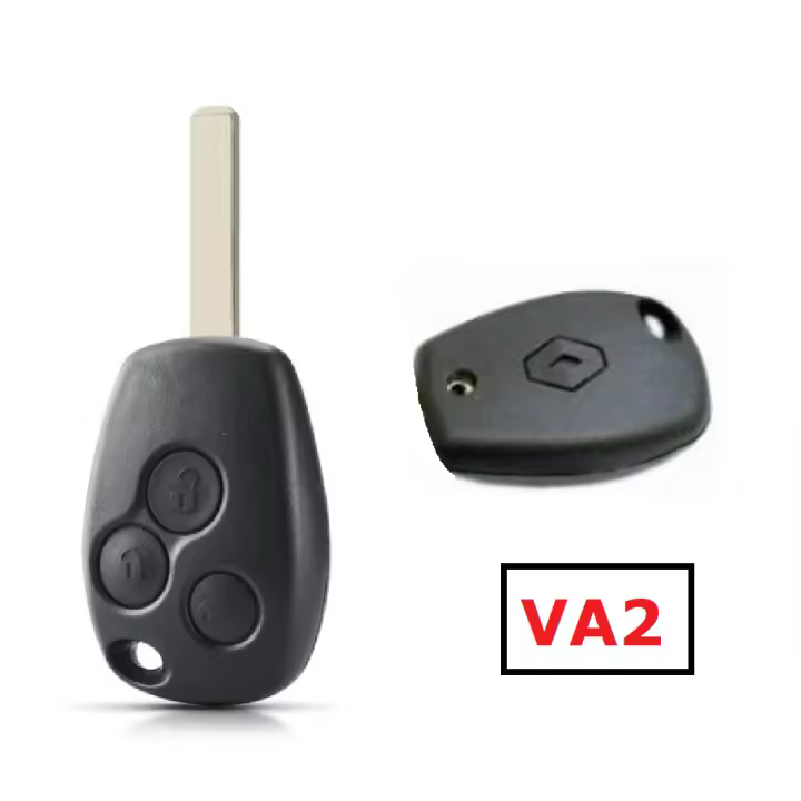 BARAC Mando Llave Carcasa con 3 botones, para RENAULT, CLIO, MODUS, TWINGO, KANGOO, TRAFFIC, SPACE VA2, llavero con insignia - 1