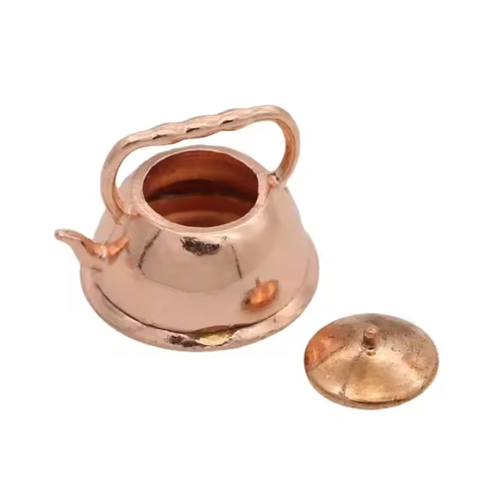 Set De 3 Piezas Para Muñecas 1:12 Casa De Muñecas Miniatura Sartén De Bronce Olla Cocina Utensilios De Cocina Accesorios Para Muñecas - 1