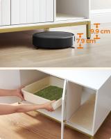 Armario para Gatos con Patas Altas - Elegante Mueble para Arena, 80x50x55 cm, Blanco y Dorado - details 6