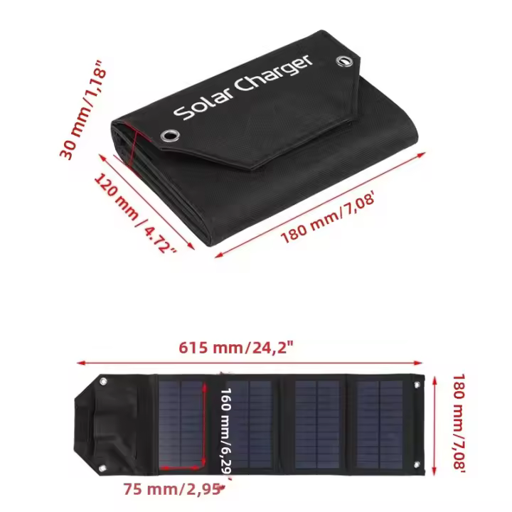 Panel Solar Plegable De 60W 80W 100W Con USB 5V Batería Portátil Impermeable Para Teléfono Y Camping Externo Cargador De Energía - 1