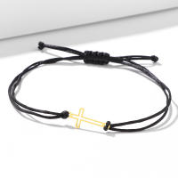 Pulsera De Acero Inoxidable Gótica Con Cruce Hollow Y Cordón Rojo Negro Para Mujer Pulsera De Moda Con Encanto Joyería Regalos - details 4