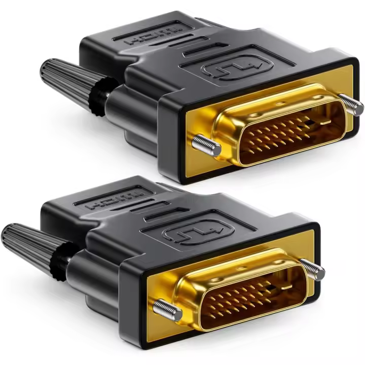 FGNS.DVI a HDMI (2 PACK), Adaptadors Bidireccional DVI (DVI-D) a HDMI Macho a Hembra con Conector - 1