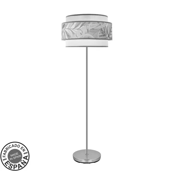 Pie Salon 3p Camerun 1xe27 Cromo/blanco/gris 160x40x40 Cm - 1