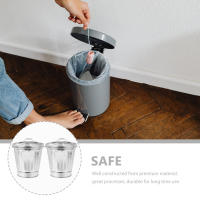 2 Pcs Cesta De Hierro Galvanizado Con Tapa Recipiente De Almacenamiento Para Escritorio Mini Canasta De Basura Con Cubierta Para Decoración Floral Y Limpieza - details 6