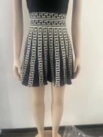 Vestido Mini De Oficina Para Mujer Estampado Y Elástico De Tenis Con Cuello Redondo Y Falda Plisada Casual Middle Age Polyester - details 54
