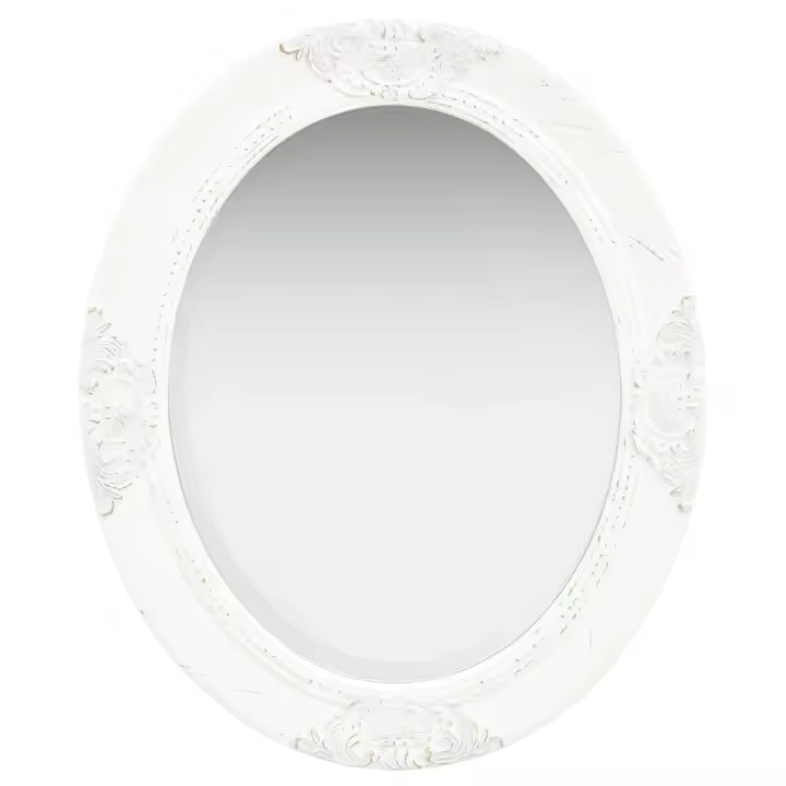 Espejo de pared estilo barroco blanco 50x60 cm - 1