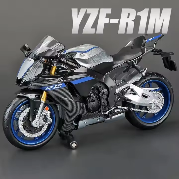 Modelo De Motocicleta Yamaha YZF-R1M 60 Aniversario Colección De Juguetes a Escala 1:12 Con Amortiguadores Regalo Para Niños - 1