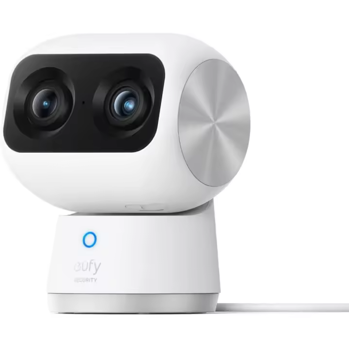 eufy Security Indoor CAM S350, cámara Doble, cámara de Seguridad con resolución 4K UHD, Zoom de 8× y PTZ de 360°, Ideal para Monitor de bebé/cámara para Mascotas/Seguridad del hogar - 1