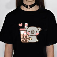 Camiseta De Mujer Con Dinosaurio Y Bolitas De Té Anime Harajuku Estilo Callejero Divertido Casual De Verano Polyester - details 2